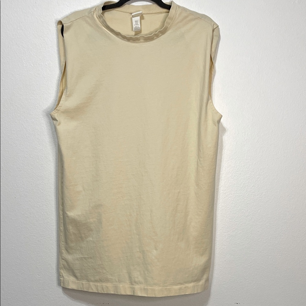 H&M T-Shirt Mini Dress Yellow Size Medium PTP 21” Oversized EUC